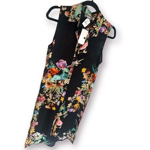 NEIMAN MARCUS | Sleeveless Floral Button Down Dress